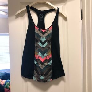 Black Aztec print racer back tank